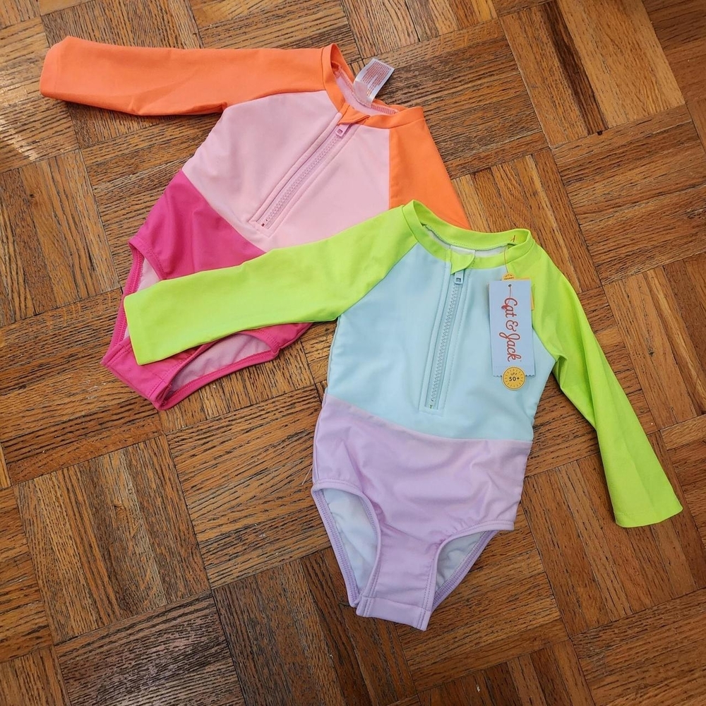 Cat & Jack Orange and Pink Swimsuit
